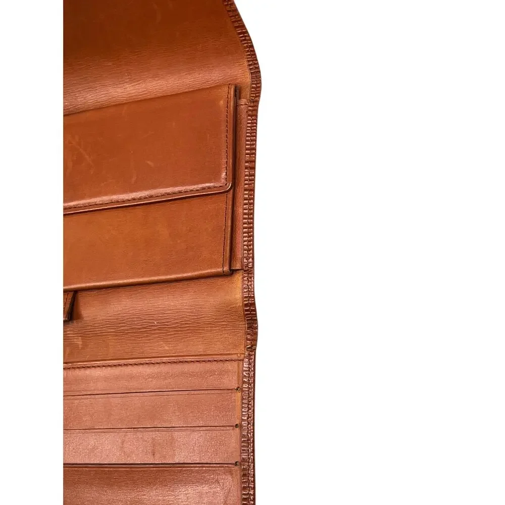 Louis Vuitton Vintage Epi Leather Long Continental Wallet Brown Cognac 90's